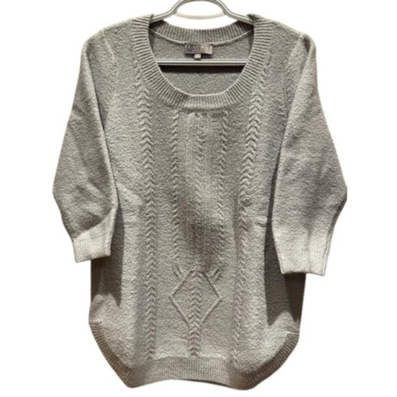 Laura Petites light grey knitted 3/4 sleeve sweater size M - Picture 1 of 3